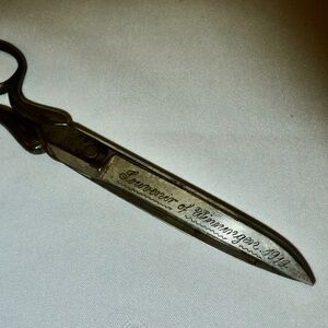ANTIQUE K & H SOLINGEN SCISSORS - Engraved w Name & "Souvenir of Winningen 1919"